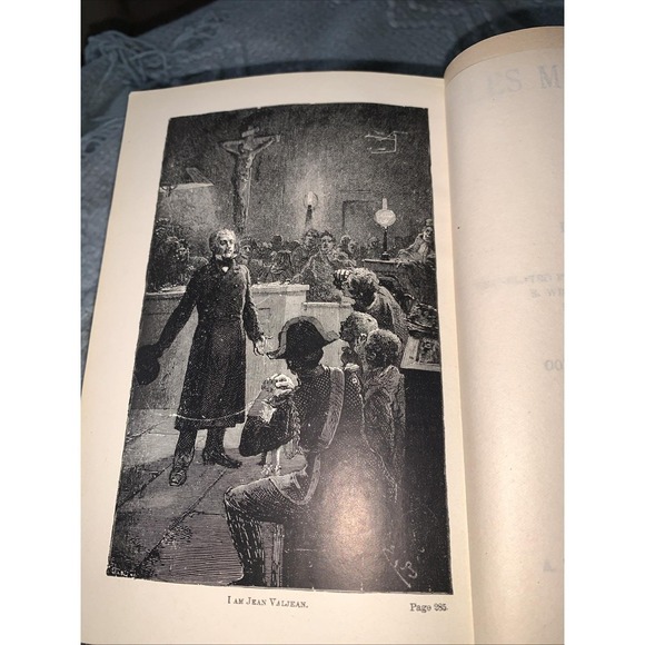 Les Miserables Victor Hugo Vol 1 & II Vintage 1862 Blue Hardcover